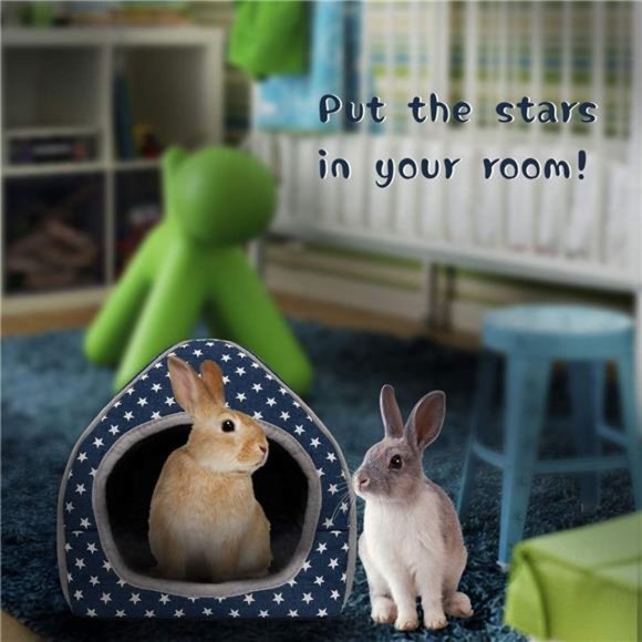 Guinea Pig House Bed Cozy Hamster Cave Large Hideout for Dwarf Rabbits Hedgehog - Picture 6 of 7